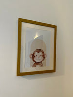 Watercolour Monkey Animal Nursery Children's Boho Neutral Room Wall Decor Print (Monkey Only)