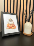 Watercolour Pumpkin Tier Autumn 2023 Seasonal Wall Home Decor Print