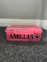 Personalised Name Set Of 4 School Water Bottle & Lunch Box Sticker Labels - Football Or Hearts