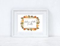 Personalised Autumn At The (Surname) Autumn Seasonal Wall Home Decor Print