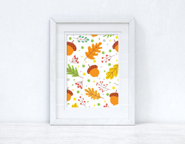 Autumn Fall Leaves Autumn Seasonal Wall Home Decor Print