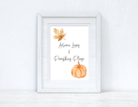 Autumn Leaves & Pumpkins Please Autumn 2021 Seasonal Wall Home Decor Print