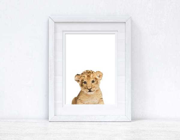 Baby Lion Wild Animal Unisex Nursery Children's Room Wall Decor Print