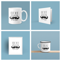 Personalised Best Dad Ever Mustache Fathers Day Collection