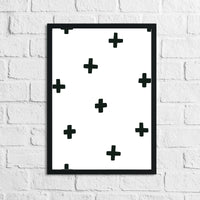 Scandinavian Crosses Pattern Children's Nursery Bedroom Wall Decor Print