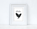 Chicken Cuts Simple Cool Kitchen Farmhouse Wall Decor Print