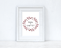 Personalised Custom Wording Christmas At Berry Wreath Christmas Seasonal Wall Home Decor Print