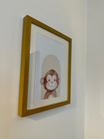 Watercolour Monkey Animal Nursery Children's Boho Neutral Room Wall Decor Print (Monkey Only)