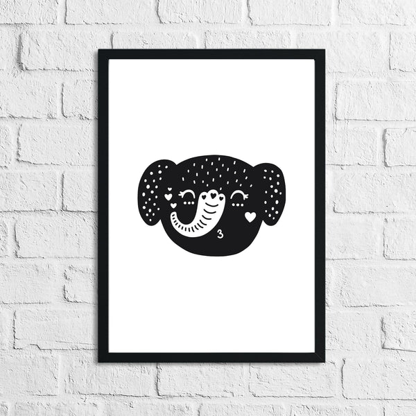 Scandinavian Elephant Children's Nursery Room Wall Decor Print