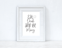 Eat Drink And Be Merry Christmas Seasonal Wall Home Decor Print