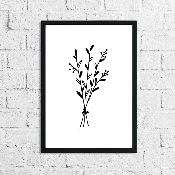 Flower 4 Simple Line Work Bedroom Home Wall Decor Print