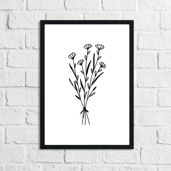 Flower 6 Simple Line Work Bedroom Home Wall Decor Print