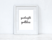 Goodnight Godbless Bedroom Room Wall Decor Print