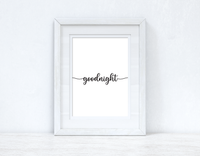 Goodnight Good Night Line Bedroom Room Wall Decor Print