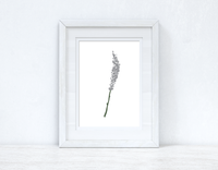 Grey Green Watercolour Flower 1 Bedroom Home Wall Decor Print