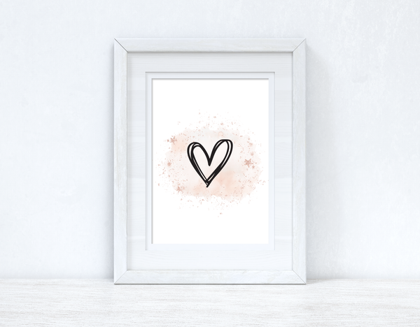 Heart On Rose Gold Simple Home Bedroom Wall Decor Print