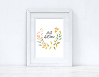 Hello Autumn Half Watercolour Wreath Autumn 2021 Seasonal Wall Home Decor Print