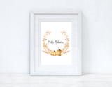 Hello Autumn Pumpkin Wreath Autumn Seasonal Wall Home Decor Print