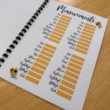 Binded Cute Sunflower Weight Loss & Diet Tracker Journal A4 Diary - Up To 1 Year Measurements Goals Weigh Ins + Lots MORE!