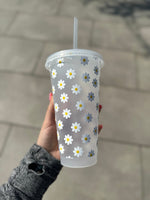 Daisy Tumbler Venti Cold Cup 24oz - With Straw - (Name Can Be Added)