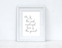 It's The Most Wonderful Time Of The Year Line Work Christmas Seasonal Wall Home Decor Print