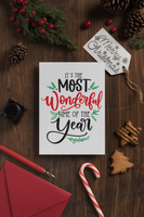 Custom Its The Most Wonderful Time Of The Year Christmas Seasonal Hammered Card & Envelope