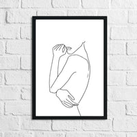 Women's Body Line Work Bathroom Bedroom Dressing Room Wall Decor Print