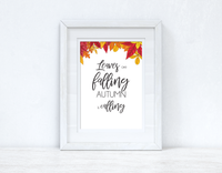 Leaves Are Falling Leaf Border Autumn Seasonal Wall Home Decor Print