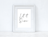 Let It Snow Simple 2021 Winter Christmas Seasonal Wall Home Decor Print