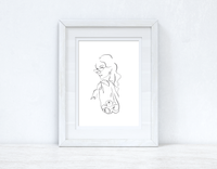 Line Work Woman Fruit Simple Home Bedroom Dressing Room Wall Decor Print