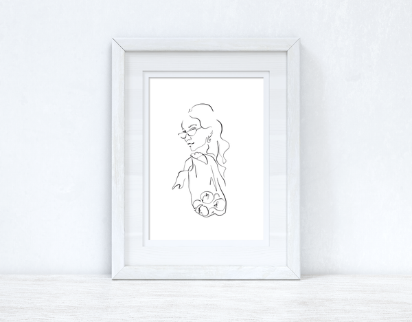 Line Work Woman Fruit Simple Home Bedroom Dressing Room Wall Decor Print