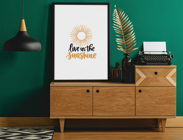 Live In The Sunshine 2022 Boho Hippie Simple Home Wall Decor Print