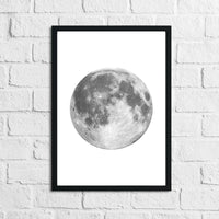 Full Moon Grey Bedroom Home Simple Decor Wall Print