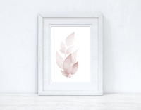 Natural Pinks Watercolour Leaves 5 Bedroom Home Wall Decor Print