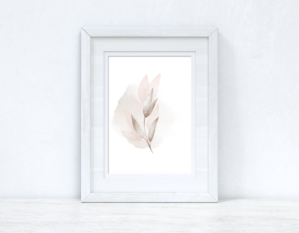 Natural Watercolour Leaves 6 Bedroom Home Wall Decor Print