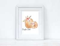 Pumpkin Patch Floral Pumpkins Autumn Seasonal Wall Home Decor Print