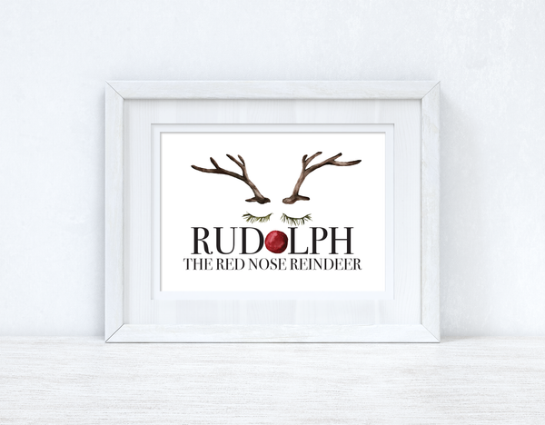 Rudolph The Red Nose Reindeer Christmas Seasonal Winter Wall Home Decor Print