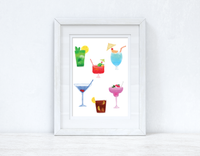 Summer Cocktails Summer Seasonal Alcohol Wall Home Decor Print