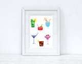 Summer Cocktails Summer Seasonal Alcohol Wall Home Decor Print