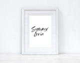 Summer Lovin Black Brush Summer Seasonal Wall Home Decor Print