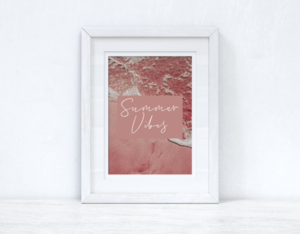 Summer Vibes Pink Beach Photography Summer Seasonal Wall Home Decor Print