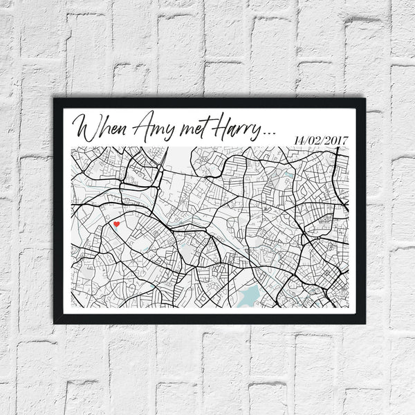 When We Met Personalised Date Any Place Country City Wall Decor Print