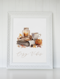 Watercolour Cosy Vibes Autumn 2023 Seasonal Wall Home Decor Print