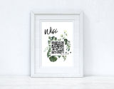 Personalised Wifi Greenery Scan Me! Wifi QR Scan Home Wall Decor Print