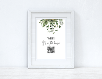 Personalised Wifi It's On The House Greenery Wifi QR Scan Home Wall Decor Print