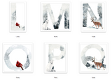 Winter Alphabet Letters Christmas Seasonal Wall Home Decor Print