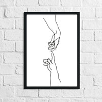 Adams Touching Hands Line Work Wall Decor Print