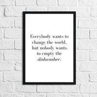 Empty The Dishwasher Kitchen House Simple Wall Decor Print