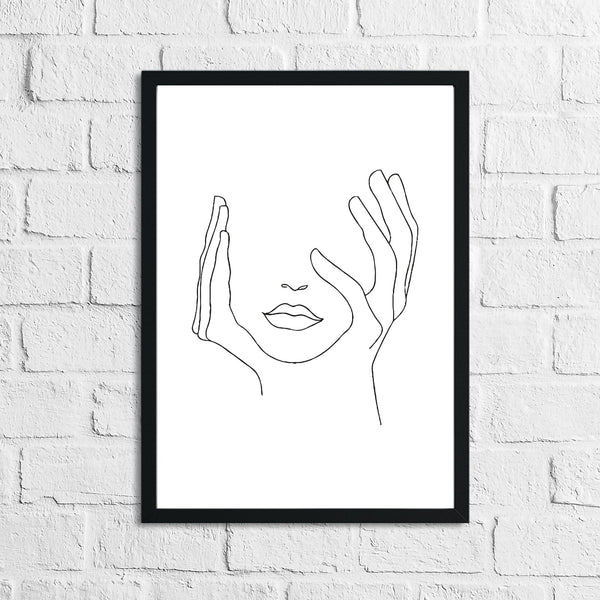 Women's Face Line Work Bathroom Bedroom Dressing Room Wall Decor Print