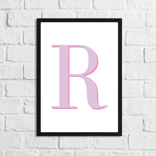 Personalised Pink Initial Children's Room Wall Decor Print